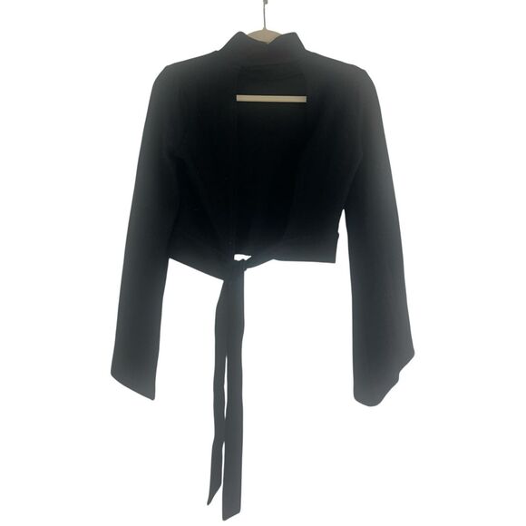 ✨Lulus Baby Got Backless Black Mock Neck Tie-Back Sz Medium Sweater✨ - Picture 7 of 11